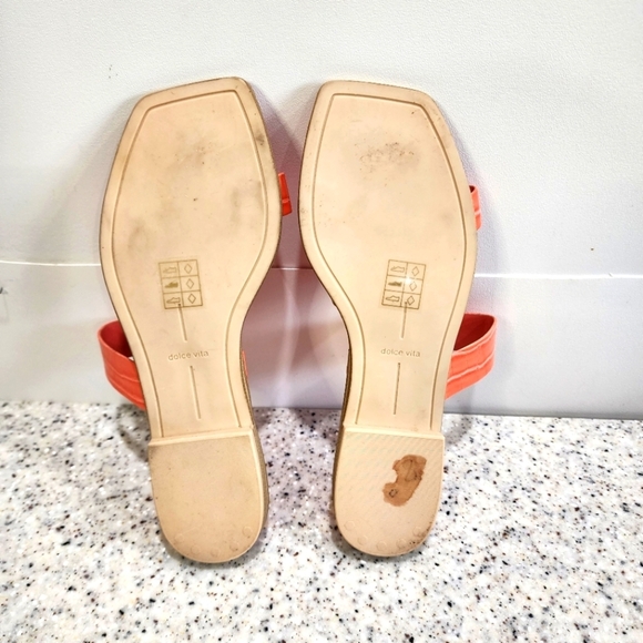 Dolce Vita Isaac Sandals Size 8.5 Orange/Salmon Low Heel - Picture 6 of 6